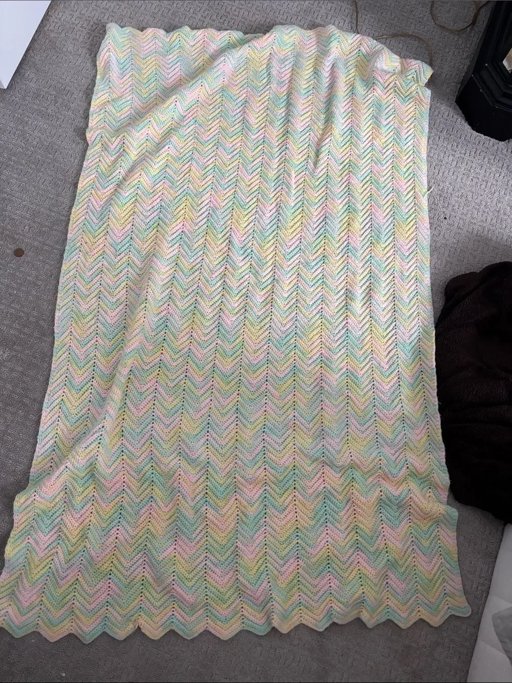 Pastel Chevron Baby Blanket - Multi Pastel Colors